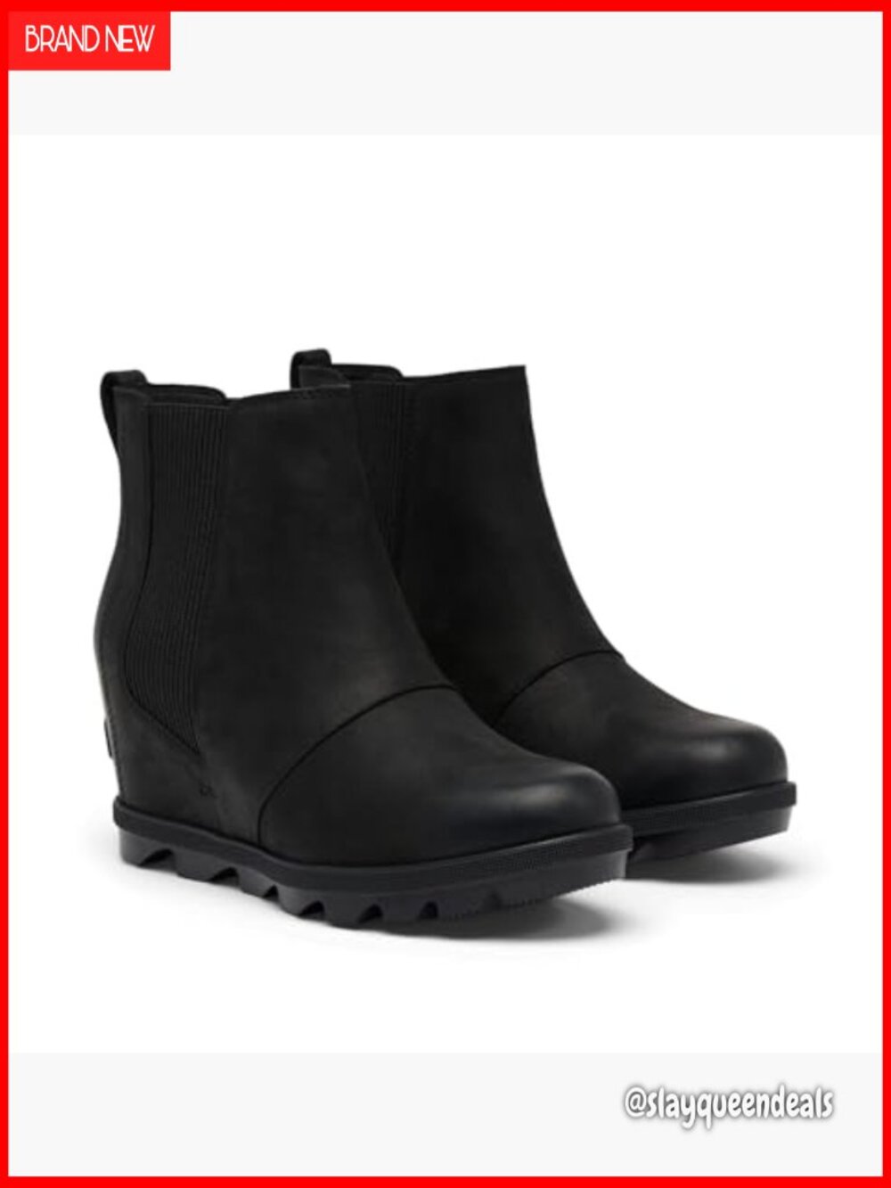 Waterproof Leather Chelsea Boots with Wedge Heel, Slip-On Style - Picture 2 of 6